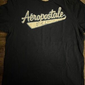 Aeropostale Athletics Mens Gray SpellOut‎ Graphic Tee T-Shirt Size XXL Blue